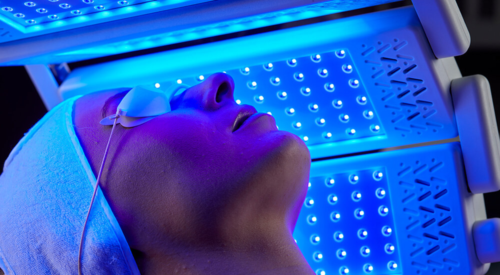 Blue LED light therapy